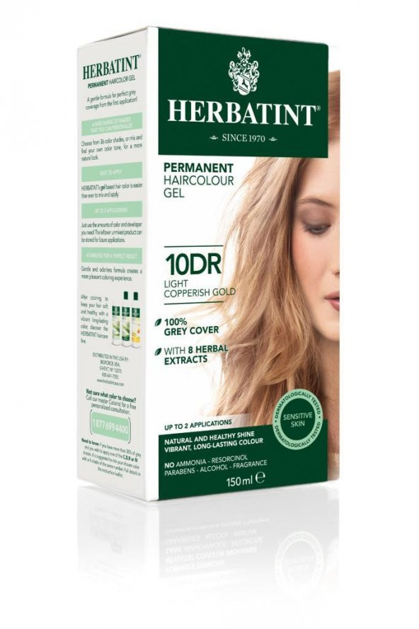 HERBATINT 10DR Light Copperish Gold (Açık Bakır Sarısı) 150 ml Bitkisel Saç Boyası