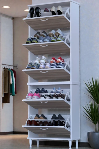 Eliusta  Cover 72 Cm Ayakkabılık Dış Kapı/Koridor/Giyim Odası Uygun Cordoba Renk 72x205x26 cm Ayakkabılık - Resim 3