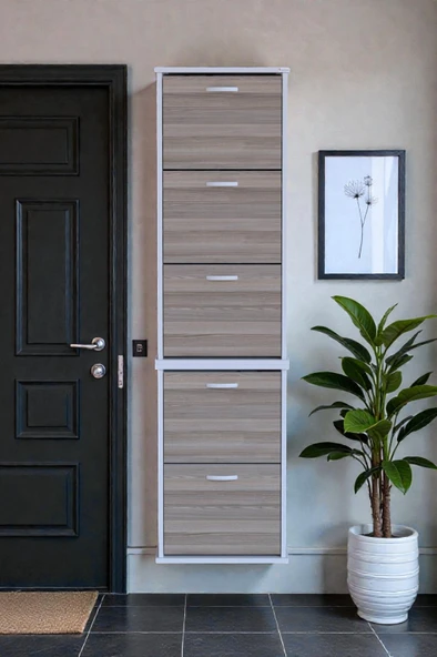 Eliusta  Porta 10 Bölmeli Ayakkabılık Cordoba 52 cm Genişlikte 52x193x26 cm Duvara Monte Ayakkabılık ürün görseli 1