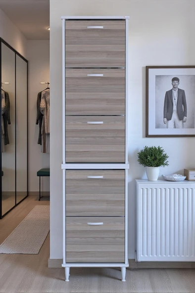 Eliusta  Store Ayaklı Cordoba Ayakkabılık 52 cm Kapı Önü/Giyim Odası/Antre Uyumlu Ayakkabılık 52x205x26 cm - Resim 3