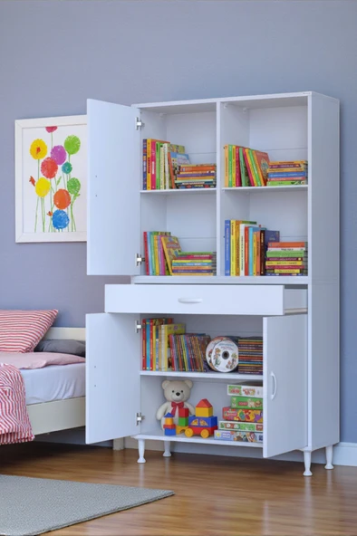 Eliusta  Vellum Beyaz Dolap 90x173x32,5 cm Ebatlarında Çok Fonksiyonlu 90 cm Genişlikte Banyo Dolabı ürün görseli 1