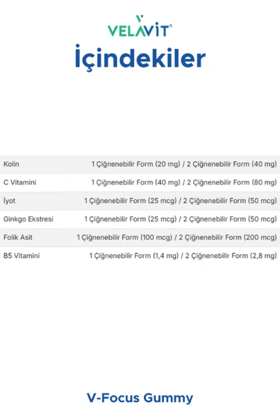 VELAVİT V-Focus Gummy - Resim 2