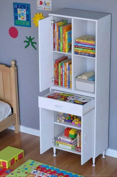 Eliusta  Vellum Beyaz Dolap 70x173x32,5 cm Ebatlarında Çok Fonksiyonlu 70 cm Genişlikte Banyo Dolabı ürün görseli 1