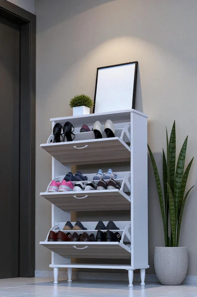 Eliusta  Duru 72 cm Genişlikte Cordoba Renk Ayaklı Ayakkabılık Antre/Kapı Önü 72x127x26 cm Ayakkabılık ürün görseli 1