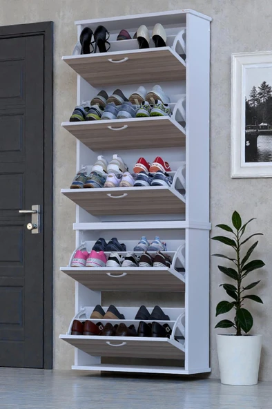 Eliusta  Sho Beş Düşer Kapaklı Ayakkabılık Cordoba Renk 72 cm Asma 72x193x26 cm Ayakkabılık ürün görseli 1