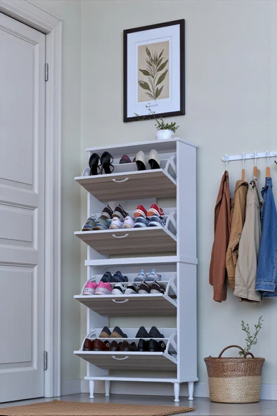 Eliusta  Berry Cordoba 8 Raflı 4 Düşer Kapaklı Ayakkabılık  72 cm Genişlik x 168x26 cm  Ayakkabılık - Resim 3