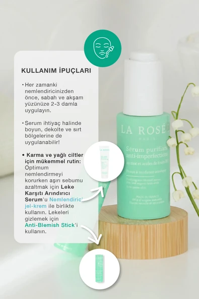 LA ROSEE PARİS LEKE KARŞITI ARINDIRICI SERUM Çinko ve Organik Meyve Asitleri İçeren - 30 mL - Resim 3