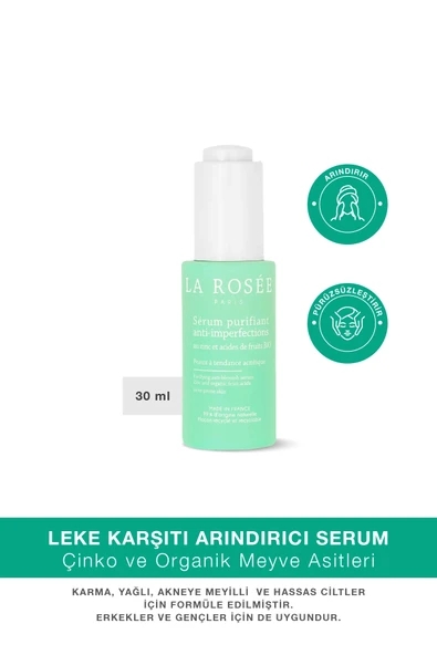 LA ROSEE PARİS LEKE KARŞITI ARINDIRICI SERUM Çinko ve Organik Meyve Asitleri İçeren - 30 mL ürün görseli 1