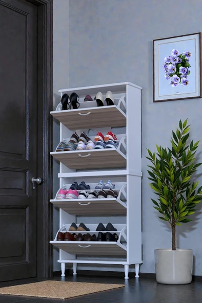 Eliusta  Berry Cordoba 8 Raflı 4 Düşer Kapaklı Ayakkabılık  72 cm Genişlik x 168x26 cm  Ayakkabılık ürün görseli 1