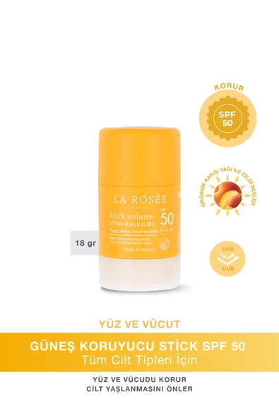 LA ROSEE PARİS YÜKSEK KORUMALI GÜNEŞ KORUYUCU STİCK Organik Kayısı Yağı İçeren SPF 50 18 g ürün görseli 1