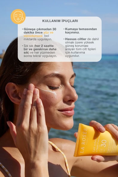 LA ROSEE PARİS YÜKSEK KORUMALI GÜNEŞ KORUYUCU SÜT Organik Kayısı Yağı İçeren SPF 30 150 Ml - Resim 3