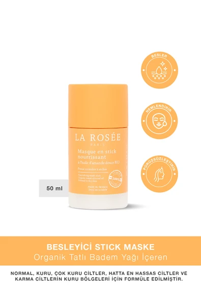 LA ROSEE PARİS BESLEYİCİ STİCK MASKE Organik Tatlı Badem Yağı İçeren 50 mL ürün görseli 1
