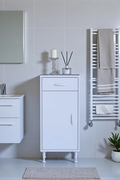 Eliusta Fre 40 cm Çok Amaçlı Dolap 1 Raflı Tek Çekmeceli Banyo Mutfak Dolabı 40x88x32,5 cm Organizer Dolap ürün görseli 1