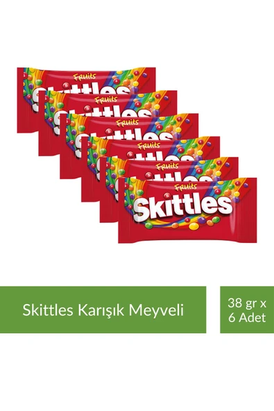 M&M's Skittles Karışık Meyveli Draje 38 gr x 6 Adet ürün görseli 1
