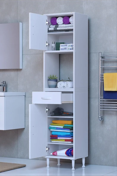 Eliusta  Vero 5 Bölmeli 40 cm Genişlikte Dolap Çok Amaçlı Kullanım Banyo Dolapı 40x173x32,5 cm Dolap ürün görseli 1