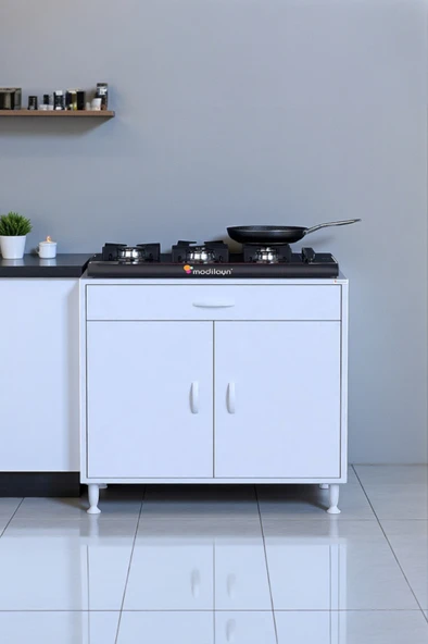 Eliusta  Nıvera 80 cm Mutfak Dolabı Beyaz Ankastre 80x88x56 cm Ocak Dolabı Tüp Gizleyici Kapaklı Dolap ürün görseli 1