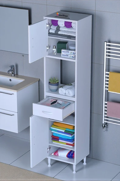 Eliusta  Vero 5 Bölmeli 50 cm Genişlikte Dolap Çok Amaçlı Kullanım Banyo Dolapı 50x173x32,5 cm Dolap ürün görseli 1