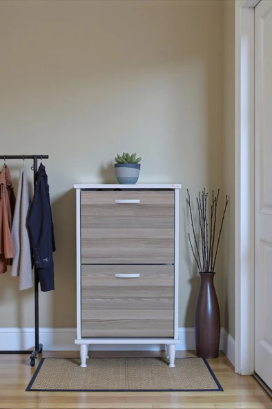 Eliusta  Kalvo 52 cm Genişlikte Cordoba Renk Ayakkabılık 52x86x26 cm Ayaklı Ayakkabılık - Resim 3