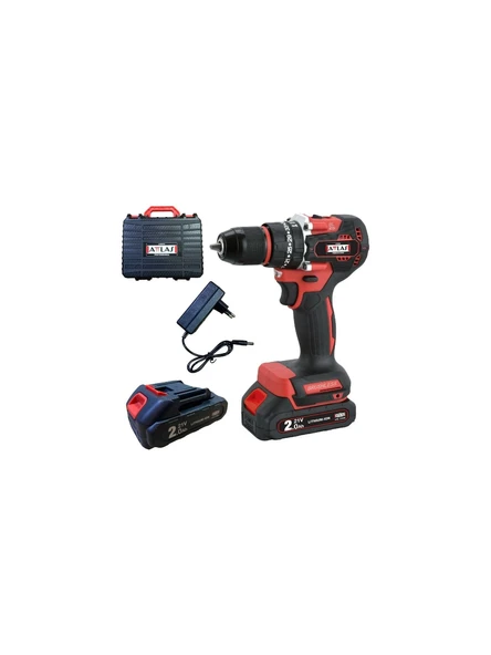 Attlas ATBL16PD-202C 16V 2x2.0Ah Çift Akülü Akülü Kömürsüz Darbeli Matkap 45 NM Tork - A0104083 - Resim 2
