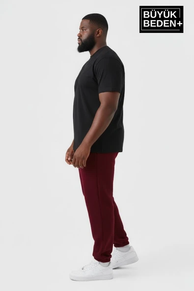 Erkek Büyük Beden Paça Lastikli İki İplik Rahat Kalıp ince Eşofman Altı SPR26BEA951 - Resim 4