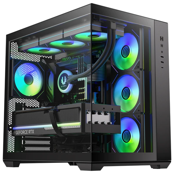 BitFenix AL118 850W 80+Bronze Tempered Glass 7xARGB Siyah ATX Mid Tower Kasa BFC-ALB85KKGSK-7A ürün görseli 1