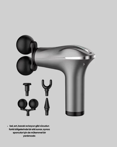 Çok Fonksiyonlu 4 Başlıklı Şarjlı Masaj Aleti Kas Ağrısı Rahatlatıcı - Resim 4