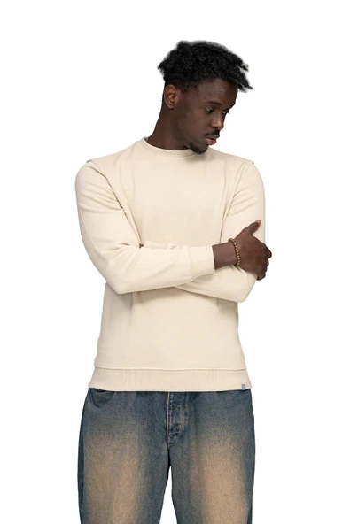 FBI Slimfit Nokta Armürlü Sıfır Yaka Pamuklu Kazak ürün görseli 1