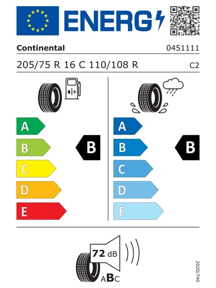 Continental ContiVanContact 100 205/75 R16C 110/108R Yaz Lastiği - 2024 - Resim 2