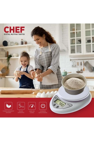 Mutfak Tartısı Dijital Akıllı HP05 Beyaz - Resim 4