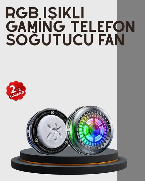 RGB Gaming Telefon Fanı Sessiz Soğutucu Tüm Akıllı Telefonlara Uygun ürün görseli 1