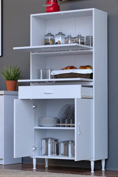 Eliusta  Solaira 85 cm Genişlik Kapaklı Mutfak Dolabı 4 Kapaklı, Çekmeceli Çok Amaçlı Mutfak/Banyo Dolabı ürün görseli 1