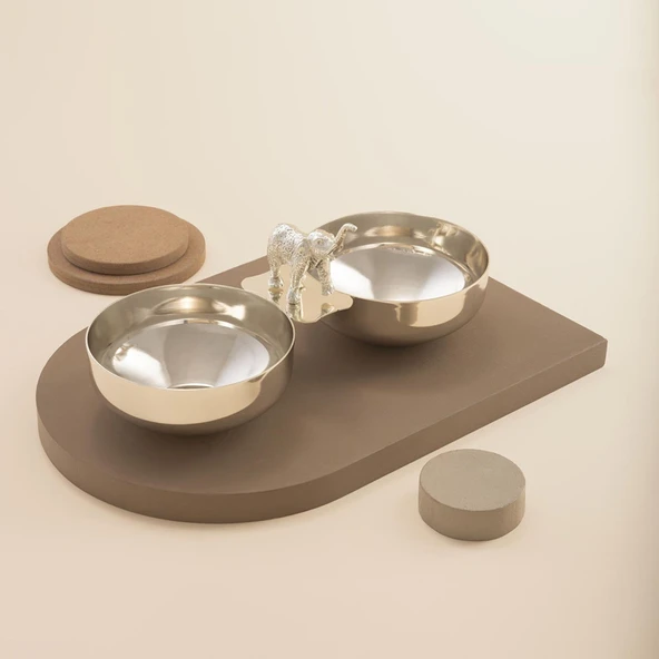 Jumbo Ganesha İkili Gümüş Çerezlik - Resim 3