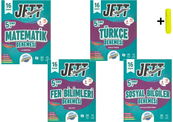 Ünlüler Karması 5. Sınıf Jett Matematik Fen Türkçe Sosyal16 Deneme Seti ürün görseli 1
