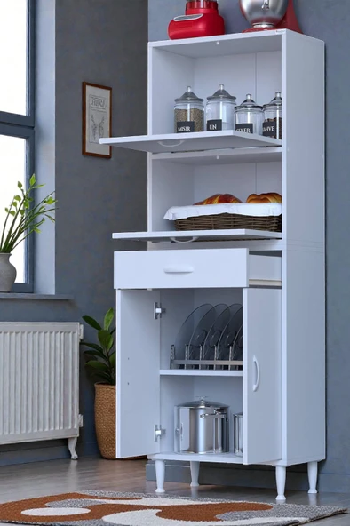 Eliusta  Solaira 55 cm Genişlik Kapaklı Mutfak Dolabı 4 Kapaklı, Çekmeceli Çok Amaçlı Mutfak/Banyo Dolabı ürün görseli 1