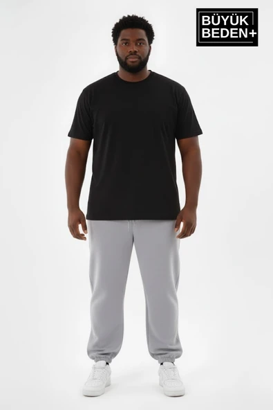 Erkek Büyük Beden Paça Lastikli İki İplik Rahat Kalıp ince Eşofman Altı SPR26BEA951 - Resim 5