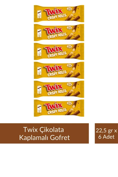 Twix Çikolata Kaplamalı Gofret 22,5 gr x 6 Adet ürün görseli 1