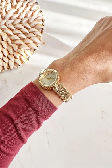 Hera Gold Petek Kordon Kadın Kol Saati - Resim 2