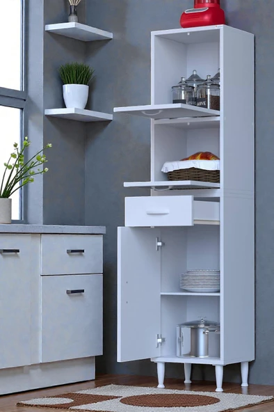 Eliusta  Solaira 40 cm Genişlik Kapaklı Mutfak Dolabı 3 Kapaklı, Çekmeceli Çok Amaçlı Mutfak/Banyo Dolabı ürün görseli 1