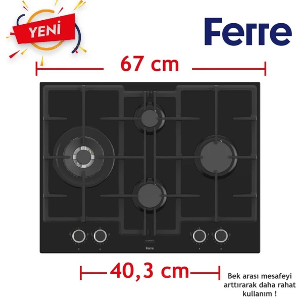 Ferre FryART & SilentArt Gento Ultra Sessiz Siyah Ankastre Set (D077-SA + QEP63CS + ED075-WFA  wok) - Resim 4