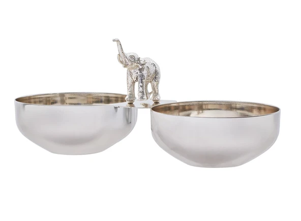 Jumbo Ganesha İkili Gümüş Çerezlik - Resim 4