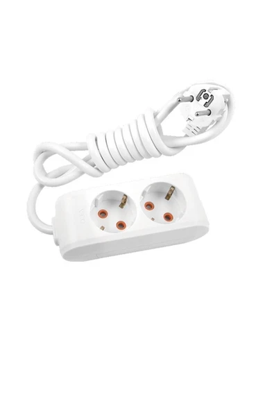 VİKO Multı-let 2'li Kablolu 5 Metre Grup Priz Topraklı Çocuk Korumalı ürün görseli 1