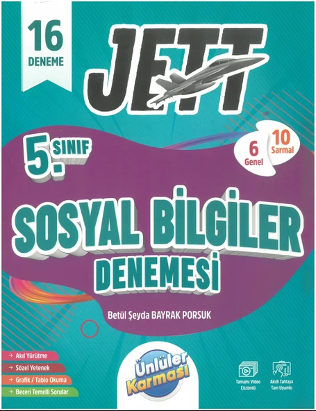 Ünlüler Karması 5. Sınıf Jett Matematik Fen Türkçe Sosyal16 Deneme Seti - Resim 3