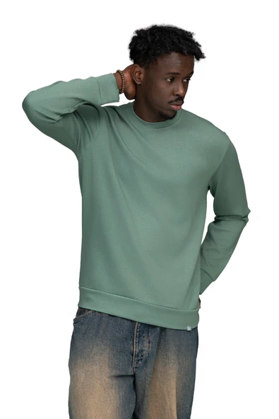 FBI Slimfit Modal Kumaş Baharlık Sıfır Yaka Likralı Sweatshirt - Resim 9