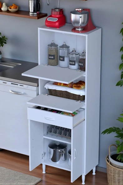 Eliusta  Solaira 65 cm Genişlik Kapaklı Mutfak Dolabı 4 Kapaklı, Çekmeceli Çok Amaçlı Mutfak/Banyo Dolabı ürün görseli 1
