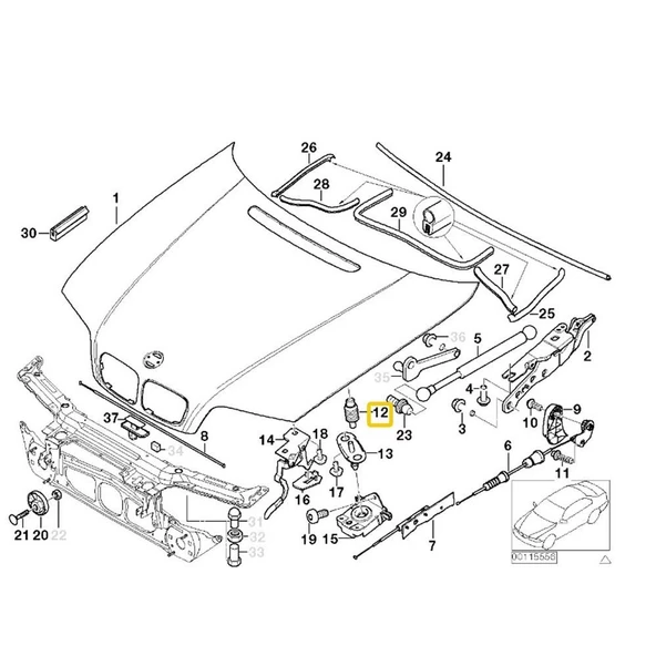 BMW KAPUT VE BAGAJ AYAR LASTİĞİ 51248254063 - Resim 4
