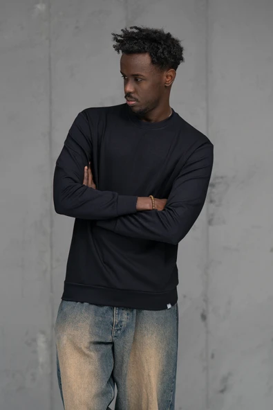 FBI Slimfit Modal Kumaş Baharlık Sıfır Yaka Likralı Sweatshirt - Resim 2