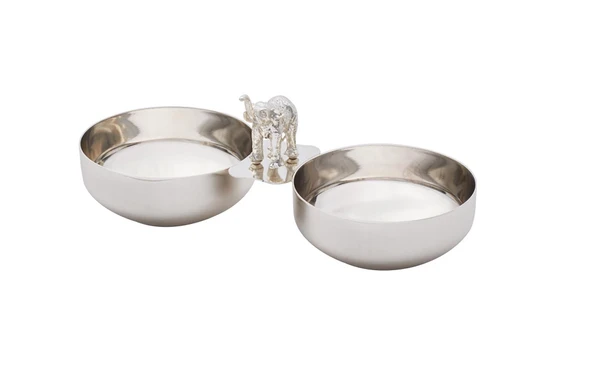 Jumbo Ganesha İkili Gümüş Çerezlik - Resim 5