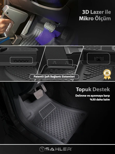 Citroen E-C3 HB 2024 ve Sonrası Uyumlu SAHLER 4.5D Premium Havuzlu Oto Paspas - Elektrikli C3 - Resim 6