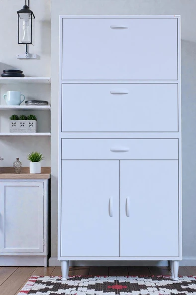 Eliusta  Solaira 75 cm Genişlik Kapaklı Mutfak Dolabı 4 Kapaklı, Çekmeceli Çok Amaçlı Mutfak/Banyo Dolabı ürün görseli 1