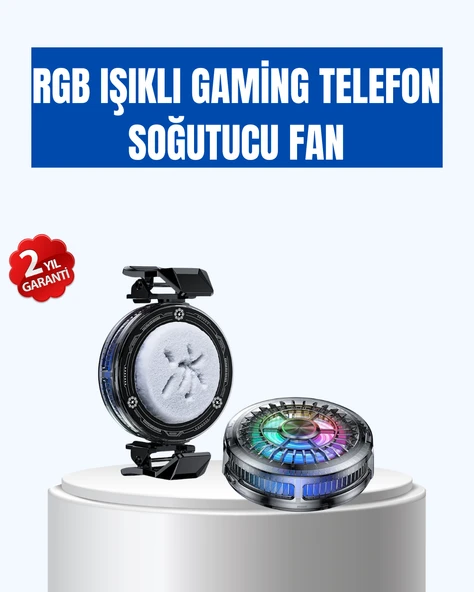 Gaming Telefon Soğutucu RGB Fan Sessiz Çalışma Tüm Modeller Uyumlu ürün görseli 1